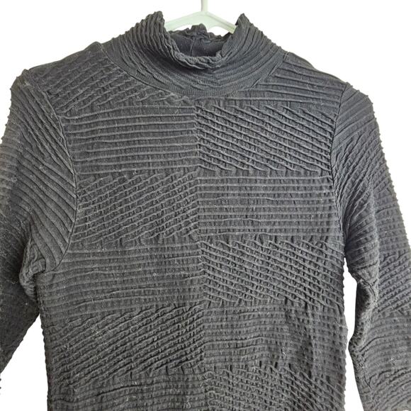 Tees By Tina Dress Knee Length Dress Mock Neck Dress Long Sleeve Dress OS Black - Picture 2 of 7